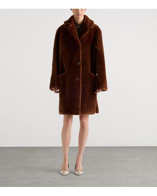 Prada Brown Shearling Coat