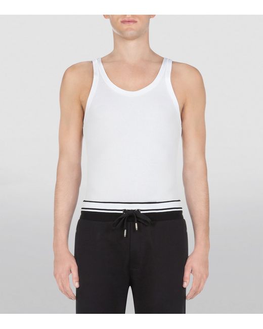Dolce & Gabbana White Cotton Tank Top for men