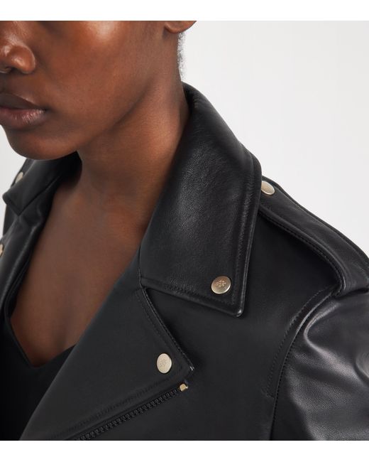 Eleventy Black Biker Leather Jacket