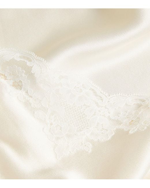Carine Gilson White Silk Lace-detail Camisole