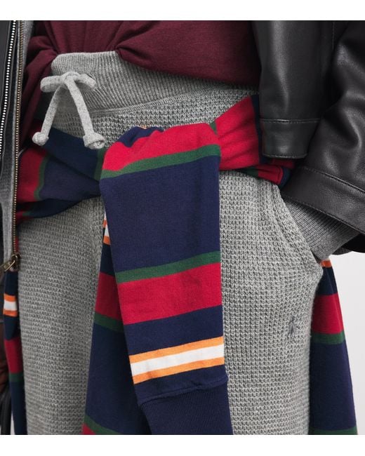 Polo Ralph Lauren Gray Wool-Cotton Waffle Knit Sweatpants for men