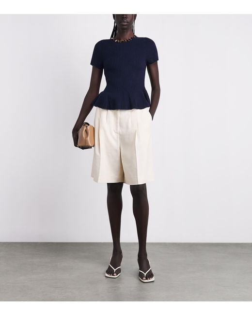 Sandro Blue Wool-Blend Embellished Sweater