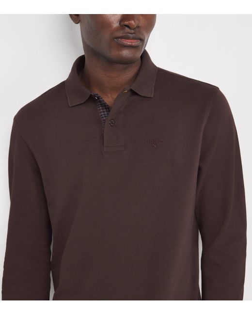 Barbour Men's Brown Cotton Piqué Polo Shirt