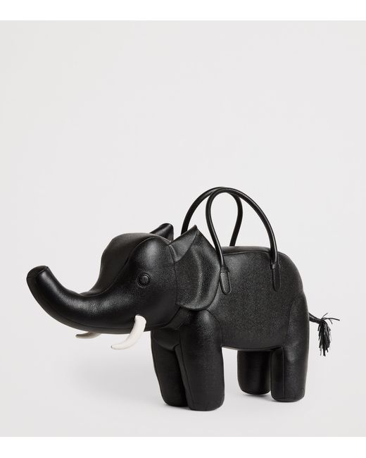 Thom Browne Black Leather Elephant Top-Handle Bag