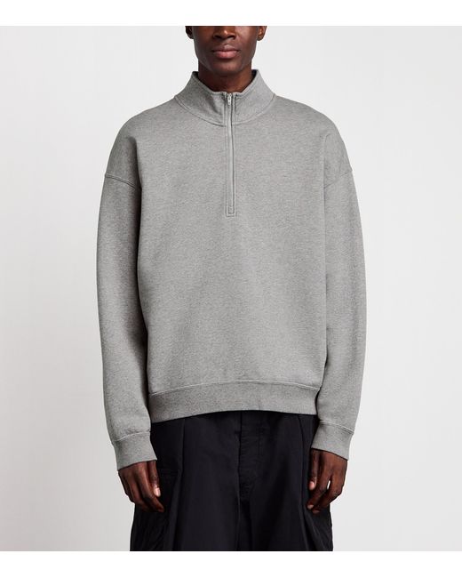 Canada Goose Gray Organic Cotton Rove Quarter-Zip Sweatshirt for men
