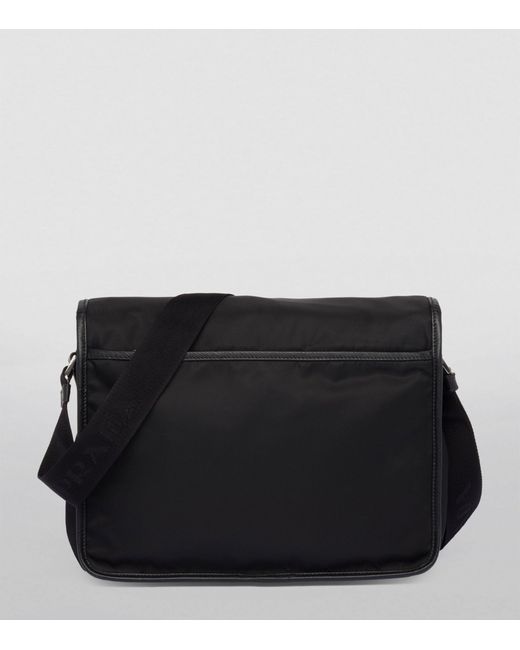 Prada Black Re-nylon And Leather Messenger Bag for men
