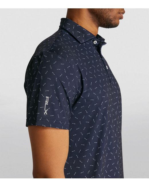 RLX Ralph Lauren Blue All-over Print Polo Shirt for men
