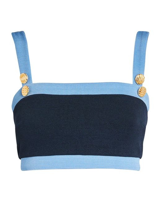 PATBO Blue Knit Bikini Top