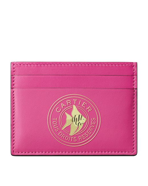 Cartier Pink Leather Characters Card Holder