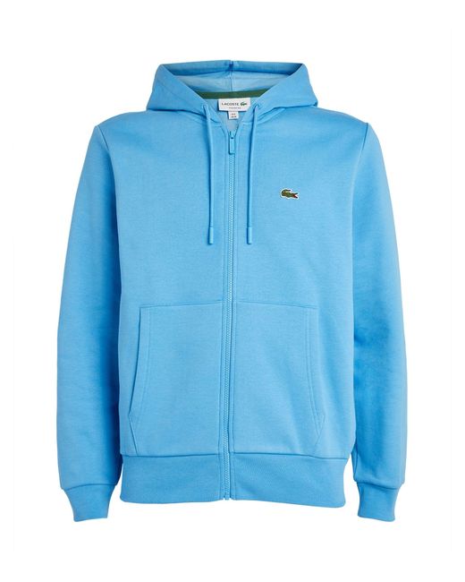 Lacoste Cotton Crocodile Zipup Hoodie in Blue for Men Lyst UK