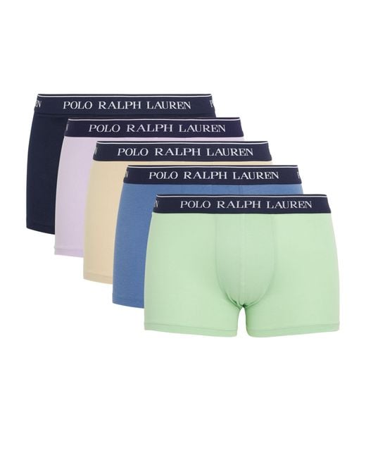 Polo Ralph Lauren Blue Stretch-cotton Classic Trunks (pack Of 5) for men