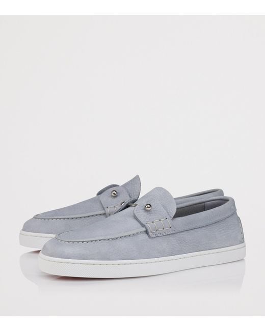 Christian Louboutin Gray Cambeliboat Donna Leather Boat Shoes