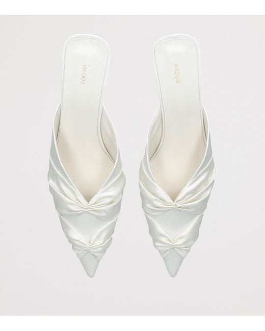 Neous White Satin Geminga Heeled Mules 65