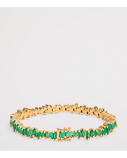 Suzanne Kalan Yellow And Emerald Bold Tennis Bracelet