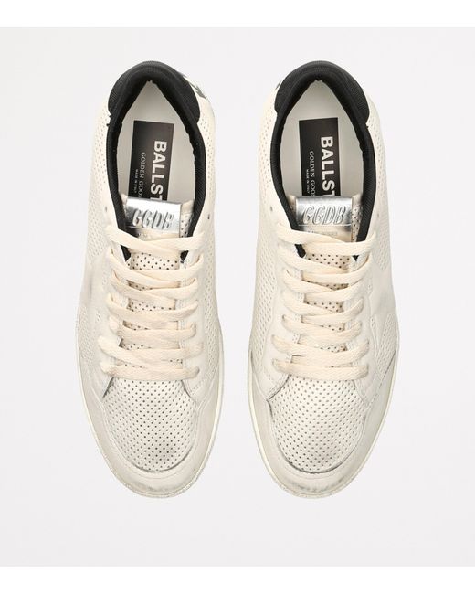 Golden Goose Deluxe Brand White Leather Ball Star Low-Top Sneakers for men
