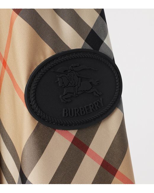 Burberry Brown Technical Check Hooded Jacket