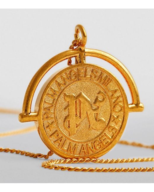 Palm Angels Metallic Brass Chevalier Necklace for men