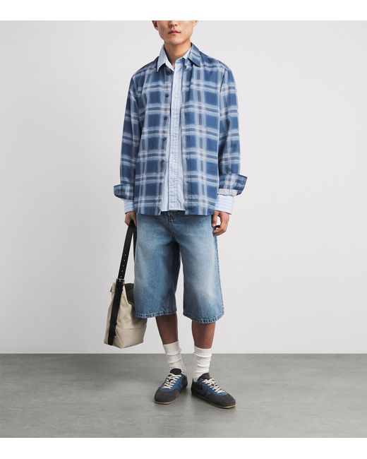 7 For All Mankind Blue Check Shirt for men