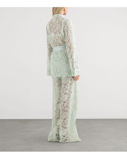 Dolce & Gabbana Green Lace Tie Blazer