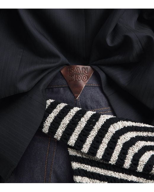 Sandro Blue Metal-Detail Barrel Jeans