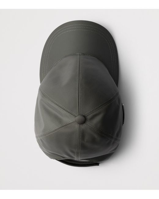 Prada Gray Re-Nylon Baseball Cap for men