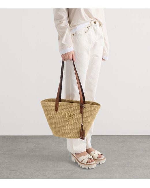 Prada Brown Crochet Tote Bag