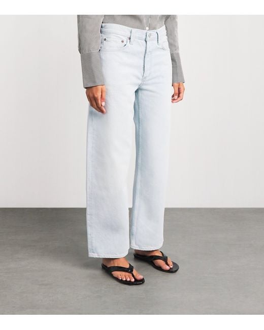 Agolde White Arc Barrel-Leg Jeans