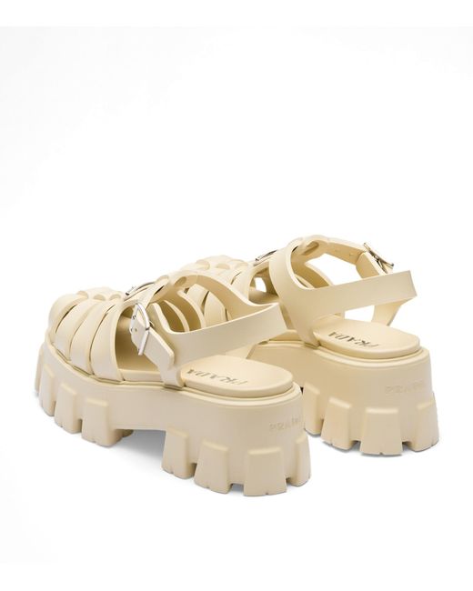 Prada Natural Rubber Platform Sandals 55