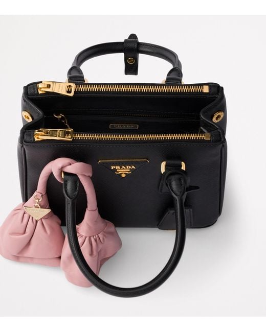 Prada Black Mini Leather Galleria Top-Handle Bag