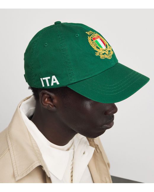 Polo Ralph Lauren Green Cotton Twill Italy Crest Baseball Cap for men