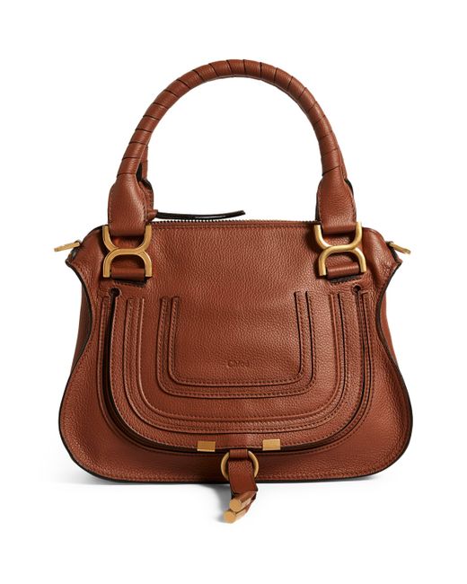 Chloé Brown Small Leather Marcie Top-Handle Bag