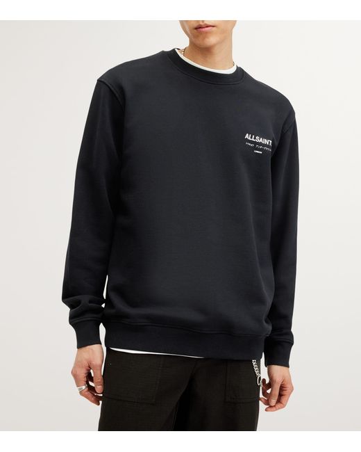 AllSaints Black Cotton Underground Sweatshirt for men