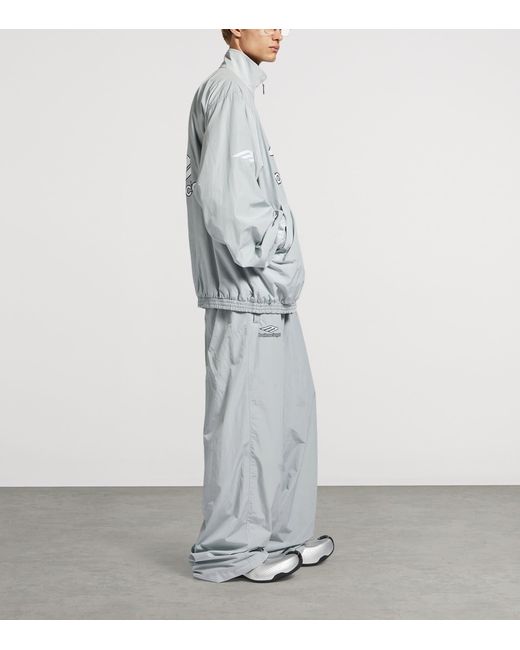 Balenciaga Gray Cotton-Blend Technical Trousers for men