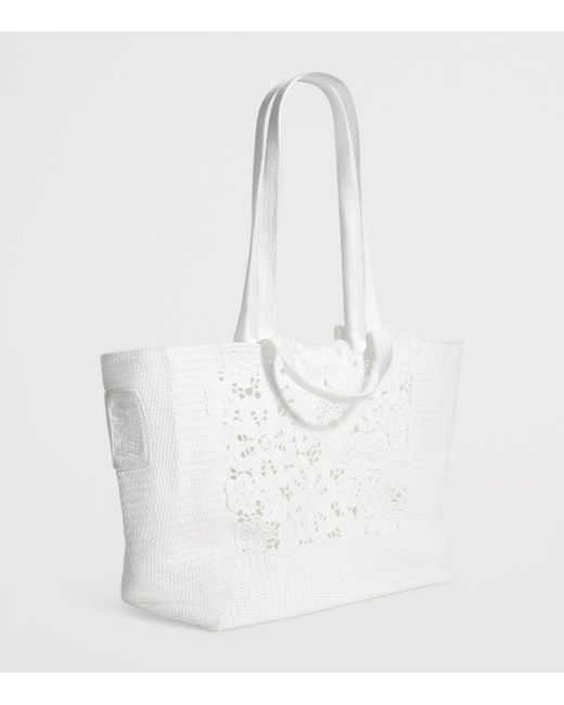 Sandro White Crochet Tote Bag