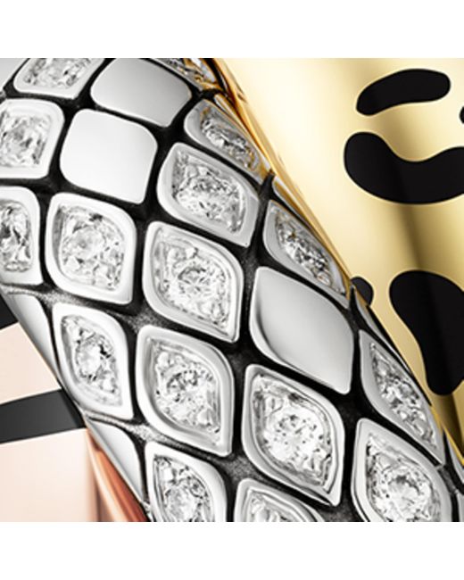 Cartier Metallic Lacquered And Semi-Pavéd Diamond Trinity Single Earring
