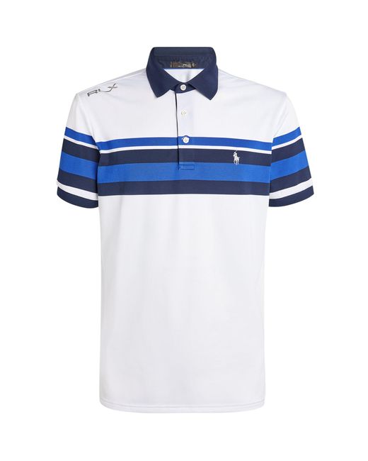 RLX Ralph Lauren Blue Striped Polo Shirt for men