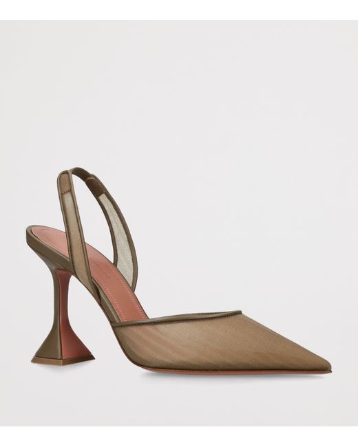 AMINA MUADDI Metallic Mesh Holli Slingback Pumps 95
