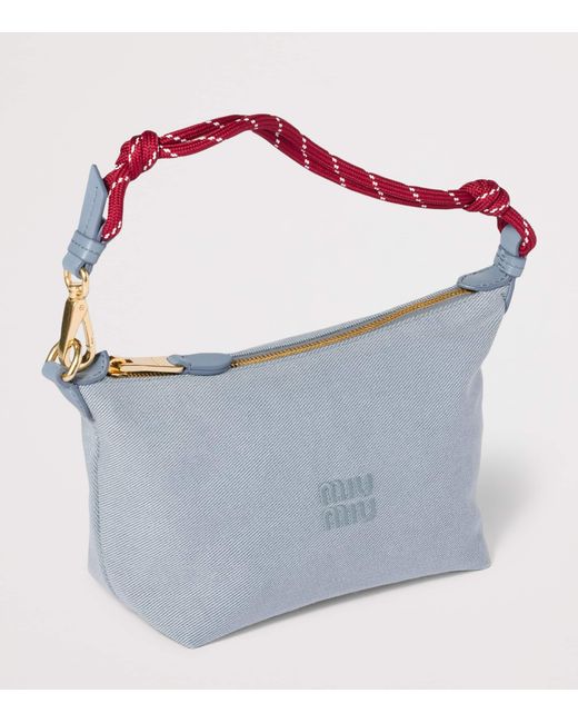 Miu Miu Purple Cotton Gabardine Logo Pouch