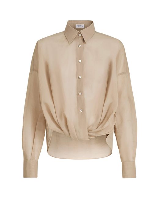 Brunello Cucinelli Natural Cotton Organza Shirt