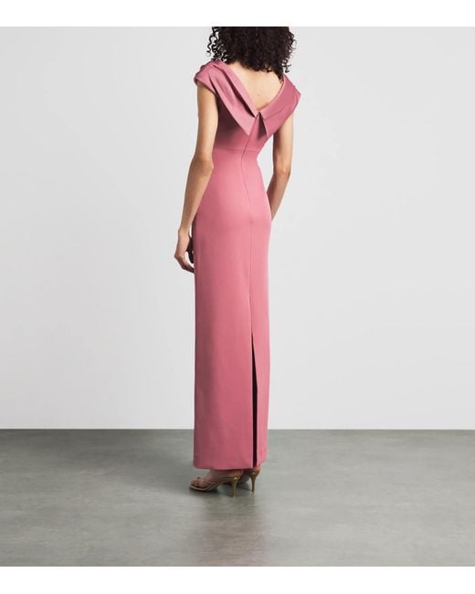 Solace London Pink Crepe Adele Maxi Dress