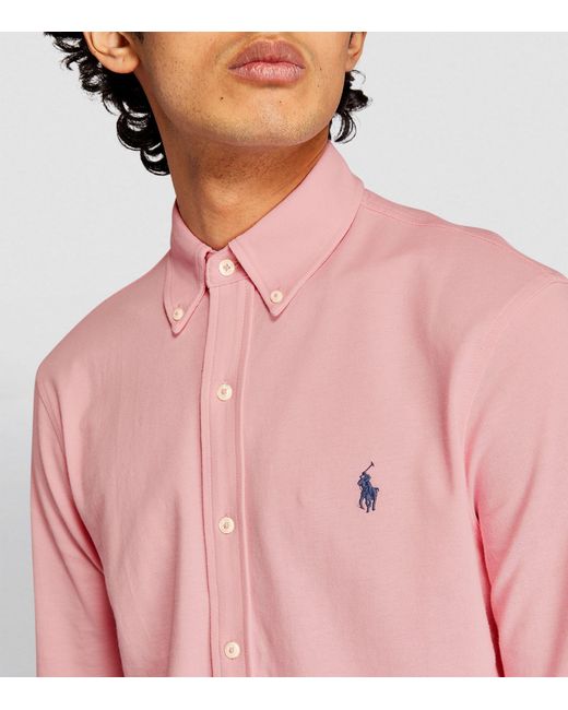 Polo Ralph Lauren Pink Cotton Featherweight-mesh Shirt for men