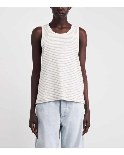Anine Bing White Stripe Juliann Tank Top