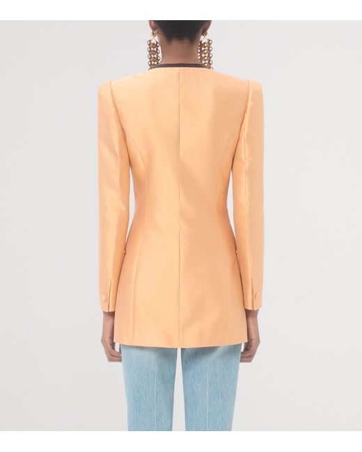 Valentino Orange Silk Bow-Tie Jacket