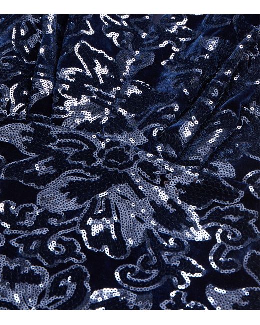The Kooples Blue Velvet Embellished Mini Dress