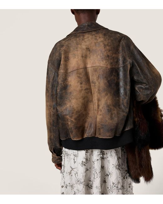 Miu Miu Brown Long-Sleeved Zipped Jacket