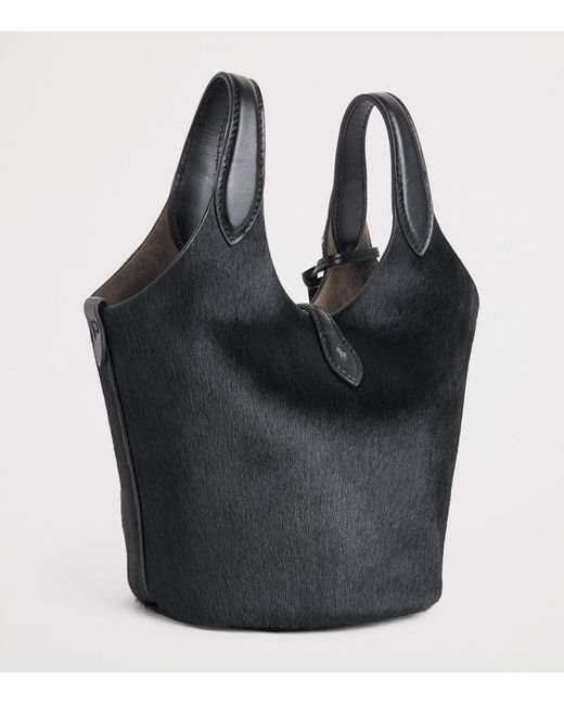 Polo Ralph Lauren Black Small Haircalf Polo Play Cross-Body Bag