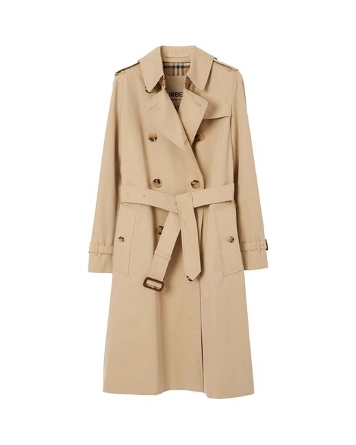 Burberry Natural Gabardine Kensington Long Trench Coat
