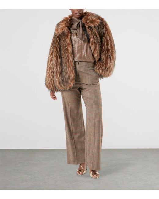 Marina Rinaldi Brown Faux Fur Belted Coat