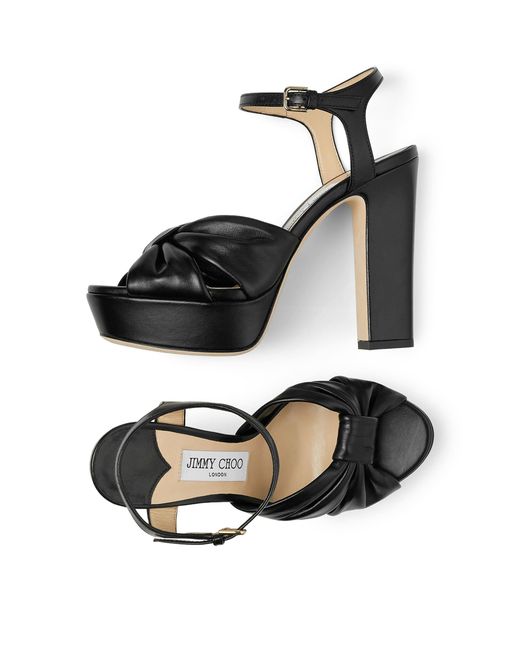 Jimmy Choo Black Heloise 120 Leather Sandals