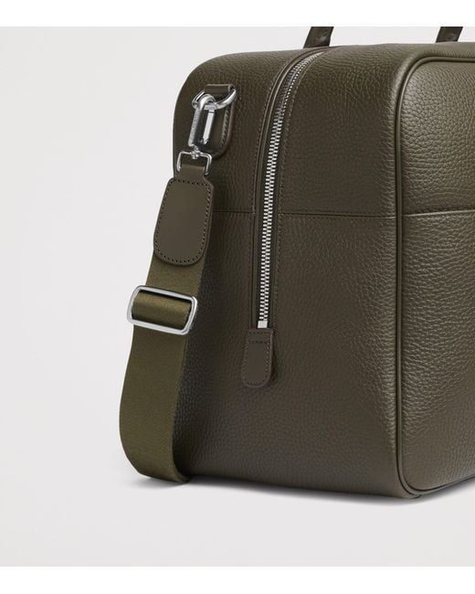 Carl Friedrik Black Leather Granville Duffle Bag for men